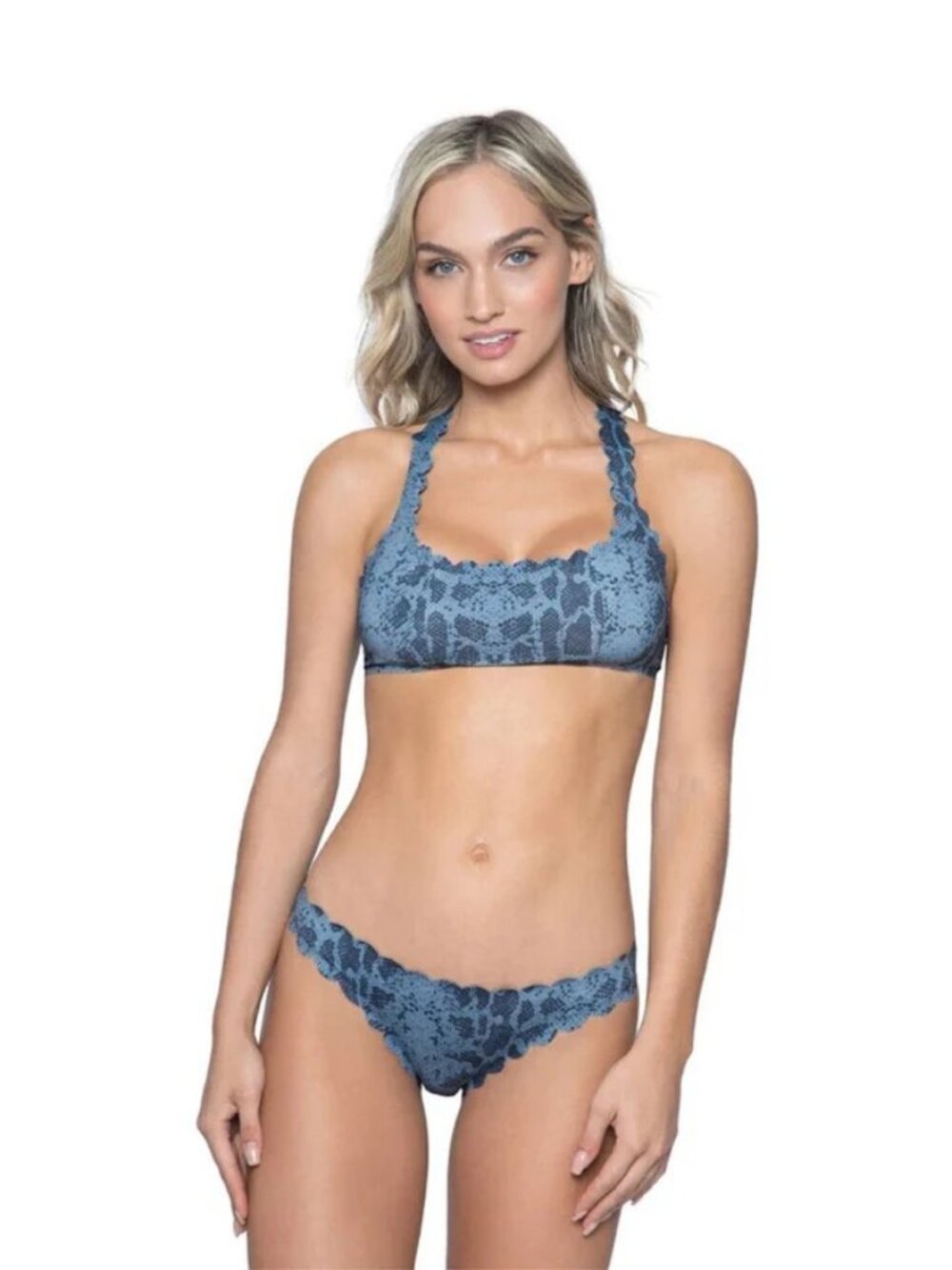PQ Swim Blue Viper Reversible Seamless Wave Bikini